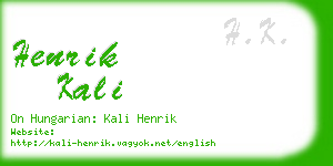 henrik kali business card